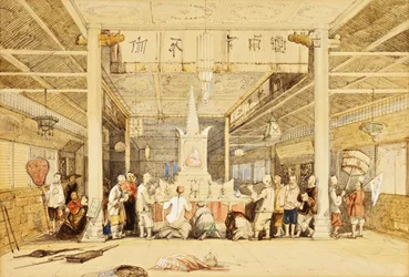 Tempel des Buddha, Kanton, ca. 1850